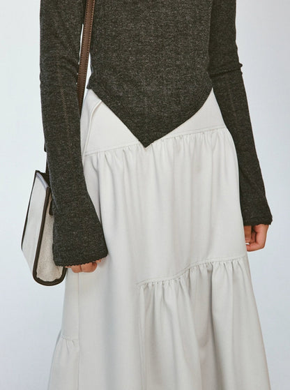 Moonlight Grey Dense Pleated Skirt