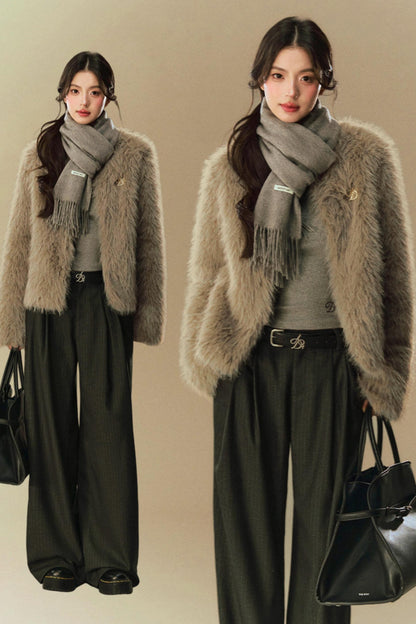 Loose Eco Fur Winter Coat