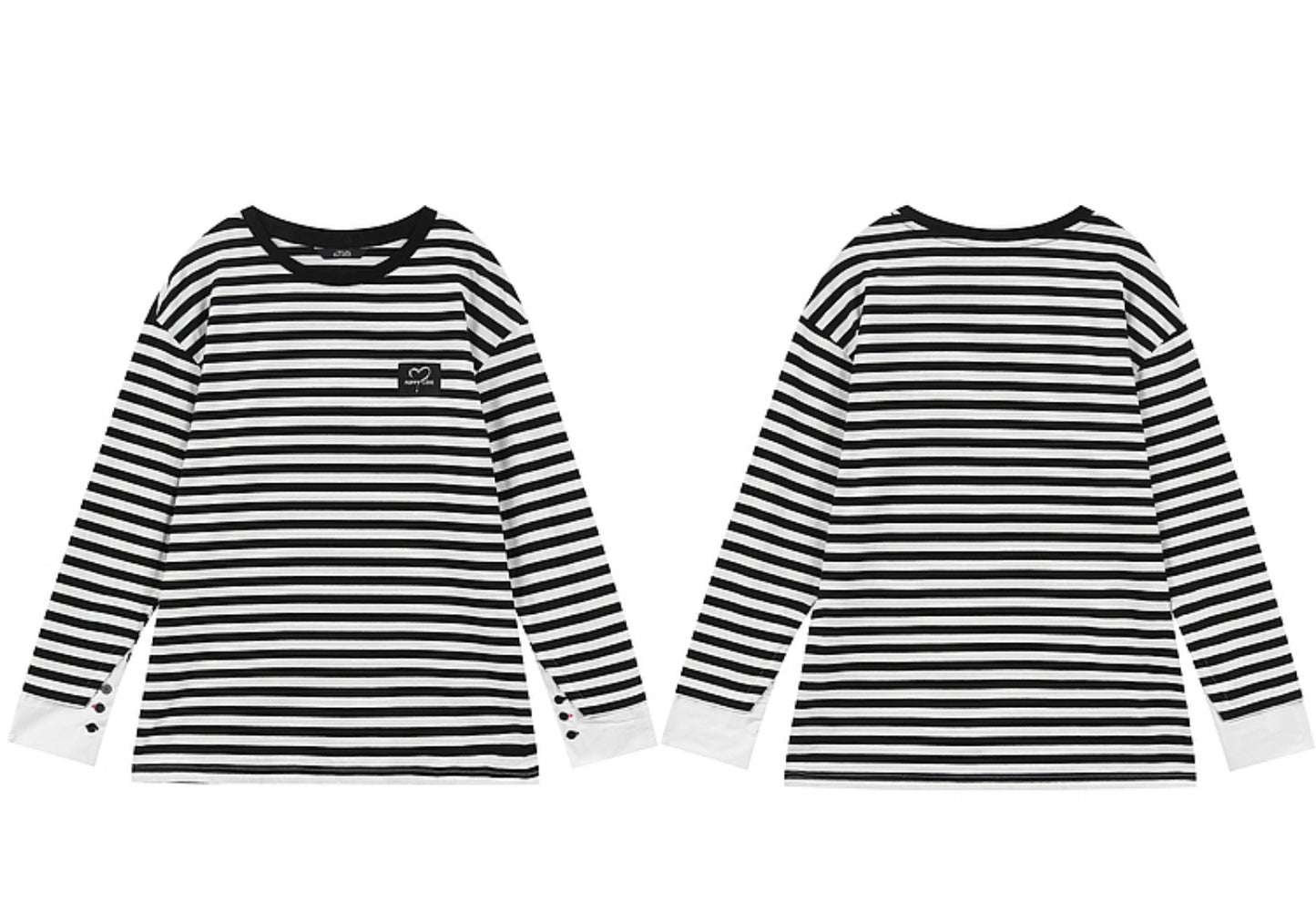 Black and White Striped Cotton Top