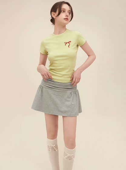 Vintage T-shirt And Shorts Pants With Skirt Set-Up