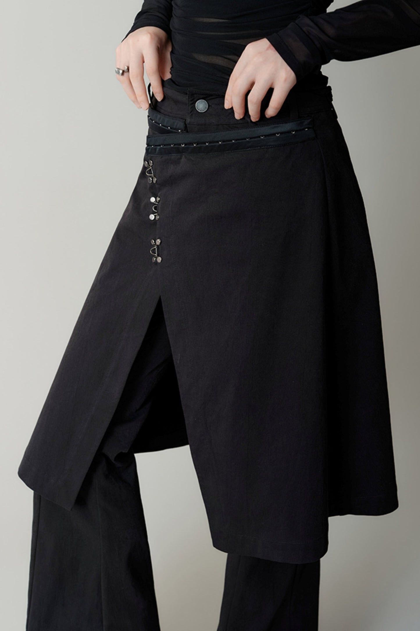 High Waisted Flared Skirt Pants