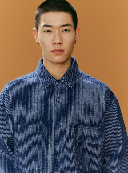 Versatile Super Loose Lapel Denim Shirt