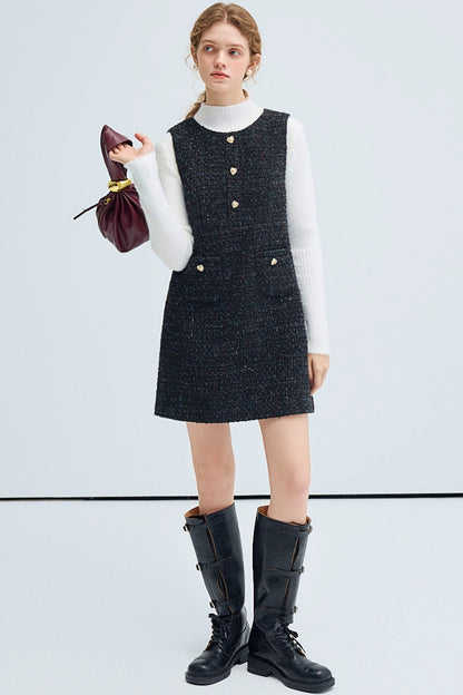 Heisenberg Romance French Style Wool Dress