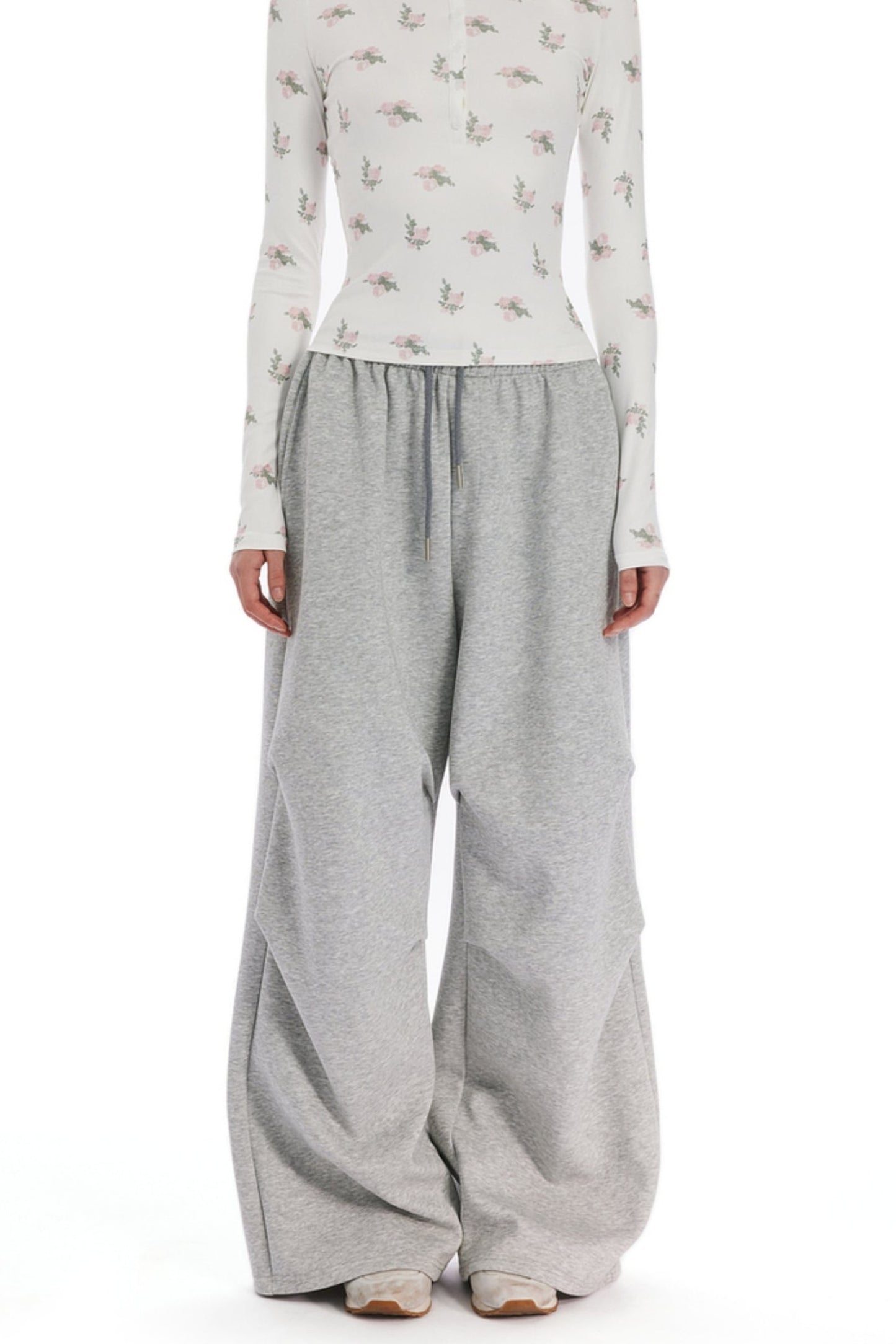 LOOSE DRAWSTRING GRAY SWEATPANTS