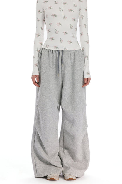 Loose Drawstring Gray Sweatpants