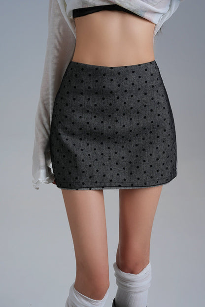 Niche Polka Dot High Waist A-Line Skirt