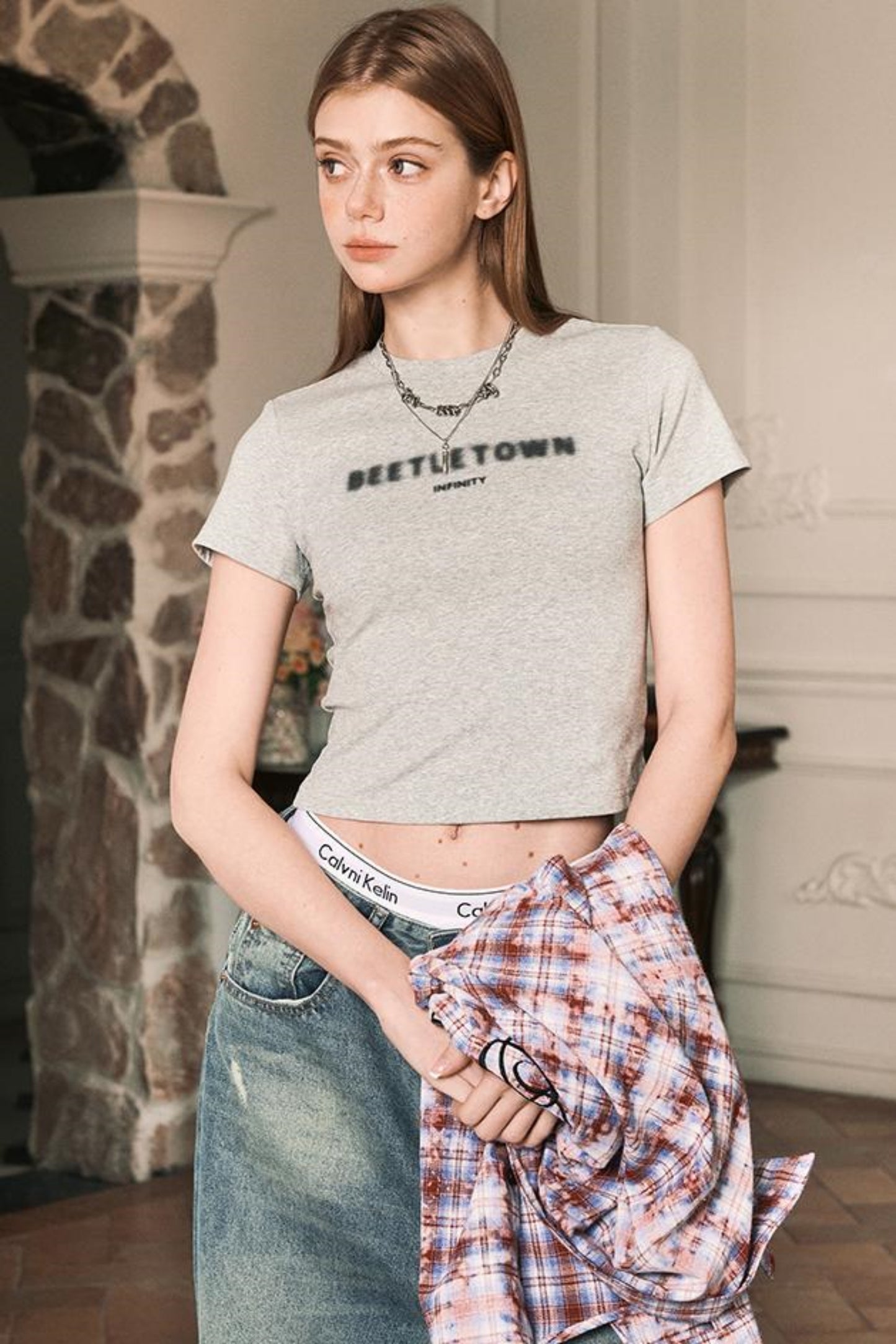 Slim Shoulder Short Sleeve T Shirt