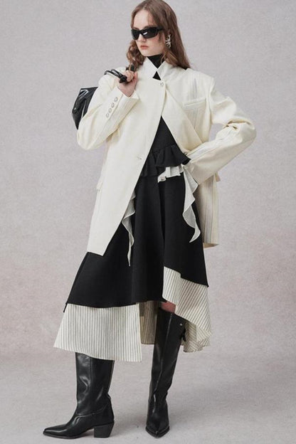 Retro eleganter H-Linien Blazerjacke 