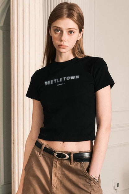 Slim Shoulder Short Sleeve T Shirt