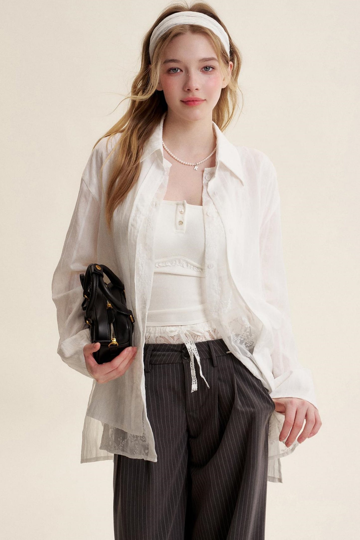 Elegant Lace Trim Pants