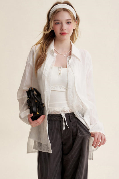 Elegant Lace Trim Pants