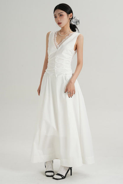 High End Lace Slim V-Neck Dress