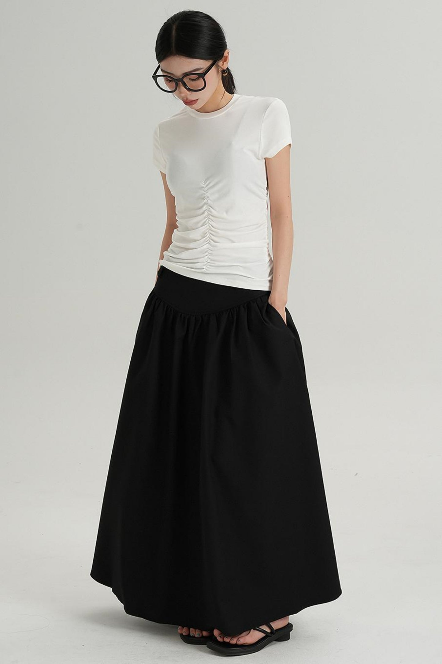 Slim Fit Wrinkle Design T-Shirt