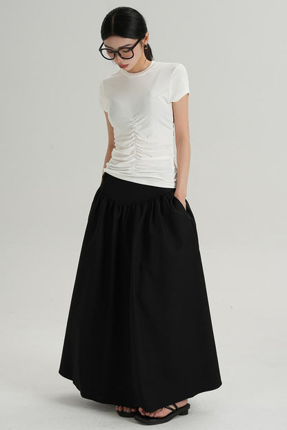 Slim Fit Wrinkle Design T-Shirt