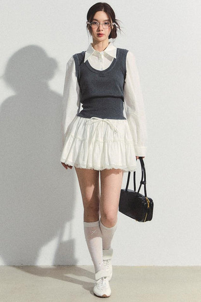 Fluffy Layered A-Line Skirt