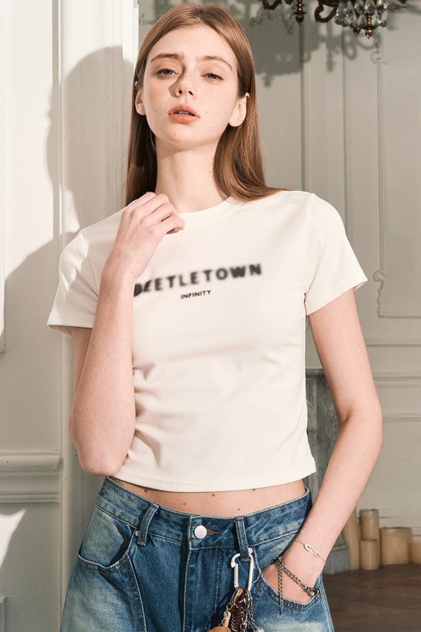 Slim Shoulder Short Sleeve T Shirt