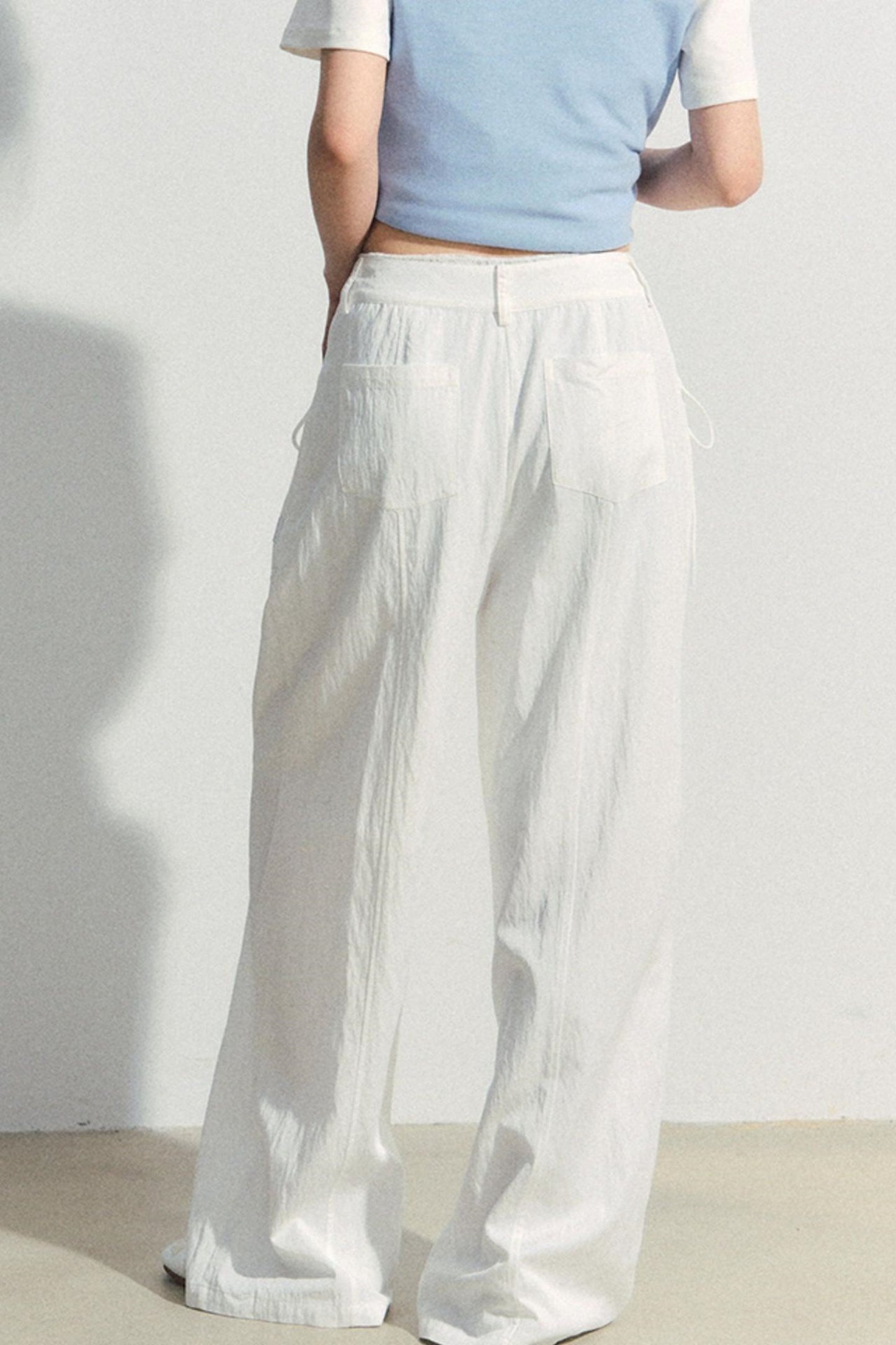 Lace-Trim Wide-Leg Pants
