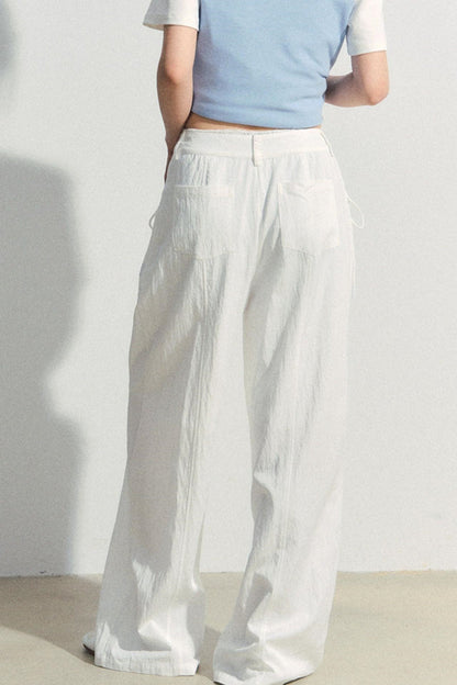 Lace-Trim Wide-Leg Pants