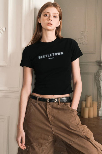 Slim Shoulder Short Sleeve T Shirt