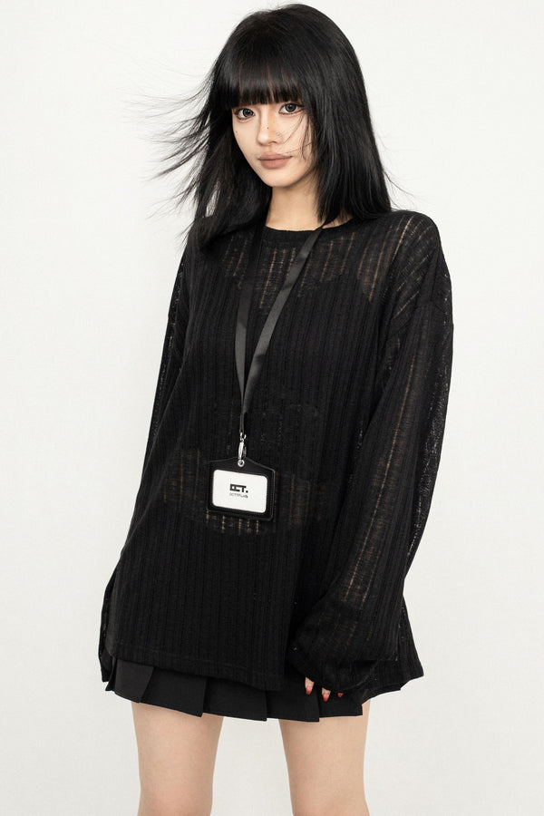 Korean Style Sheer Blouse