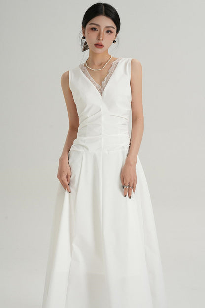 High End Lace Slim V-Neck Dress