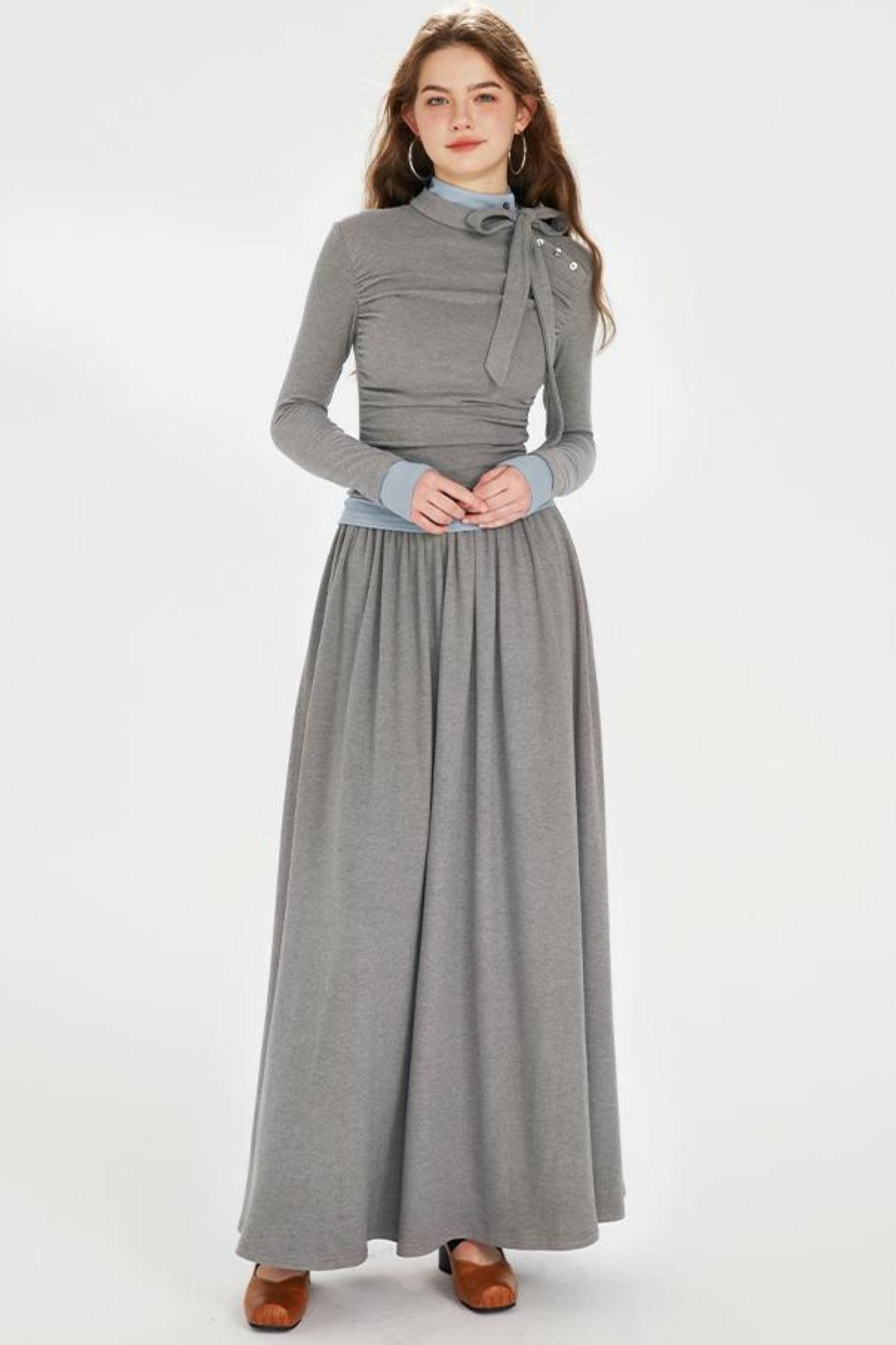 Color Clash Drawstring Dress