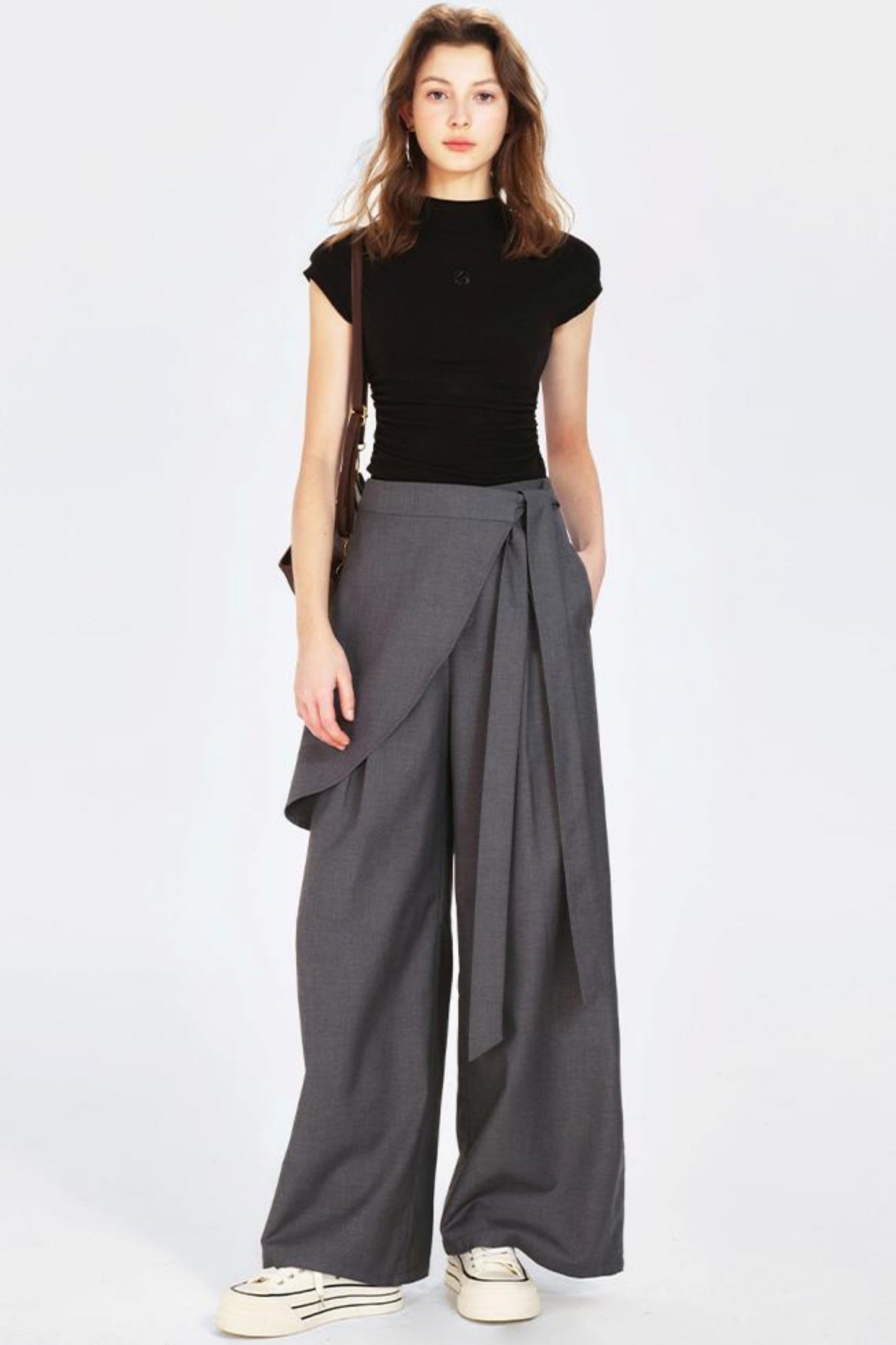 Front Wide-Leg Pants