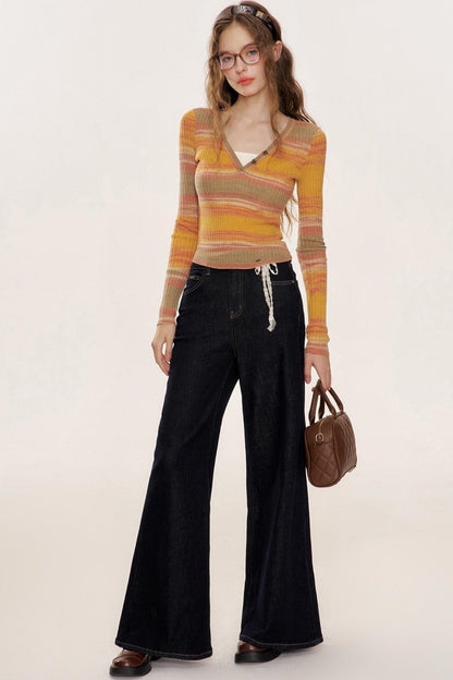 Sunset V-Neck Knit Sweater