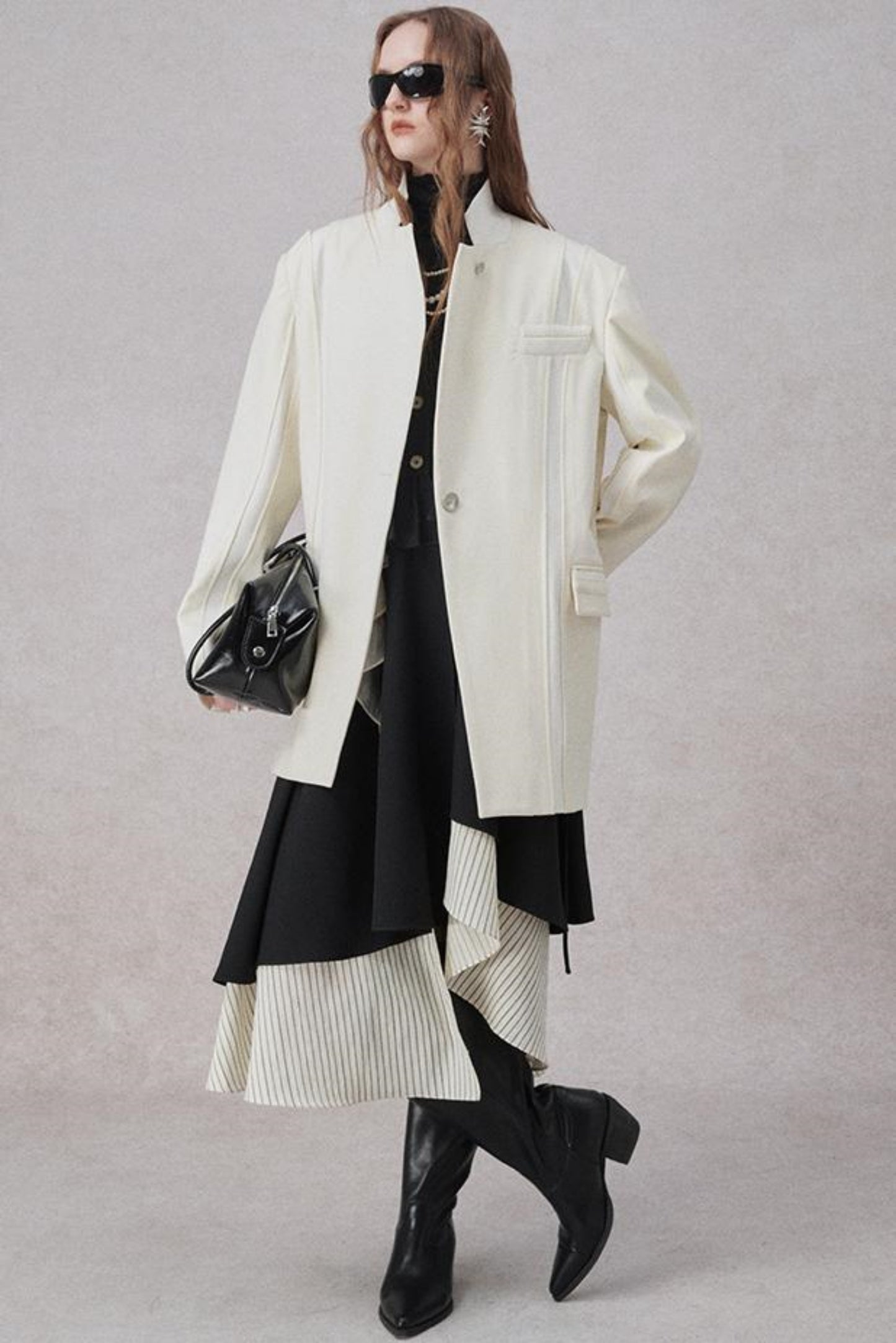 Retro eleganter H-Linien Blazerjacke 