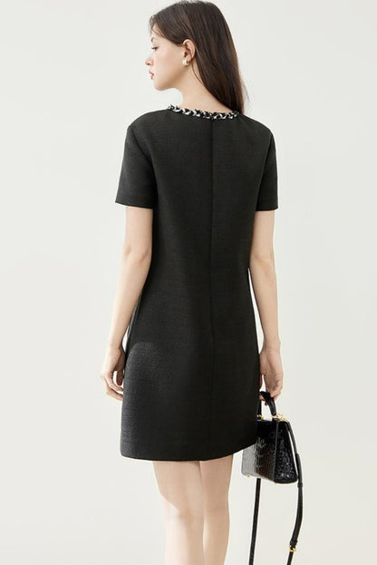 Gold Breeze Short-Sleeve Dress