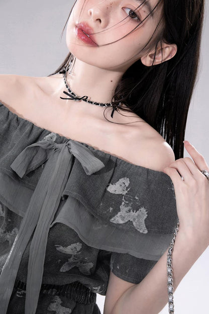 Summer Butterfly Denim Dress