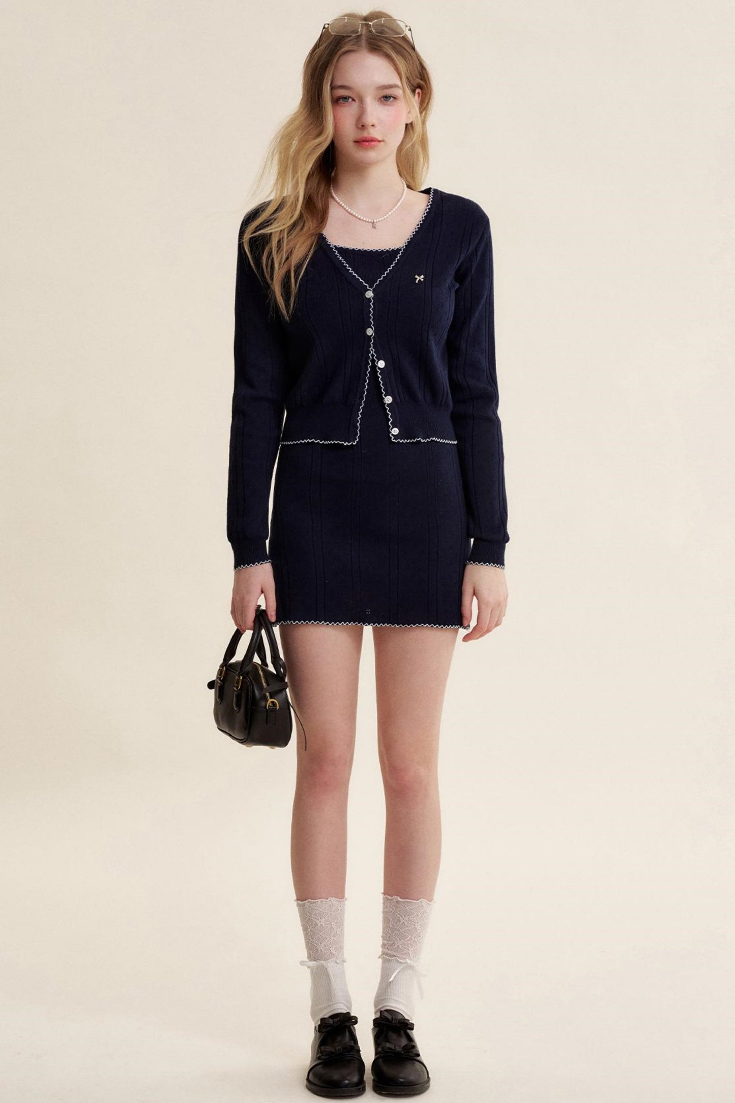 Romantic French Cardigan & Camisole Dress Set-Up