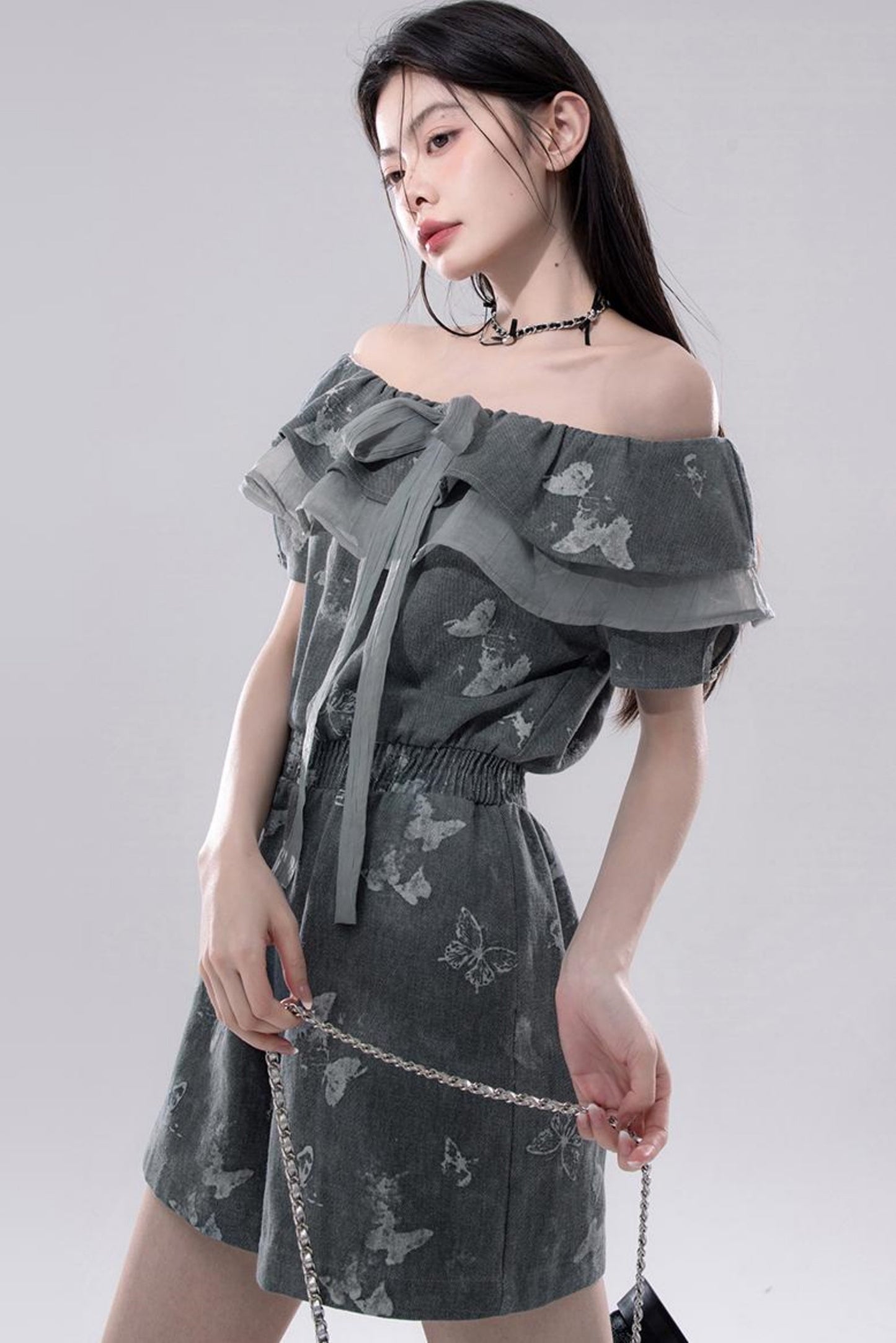 Summer Butterfly Denim Dress