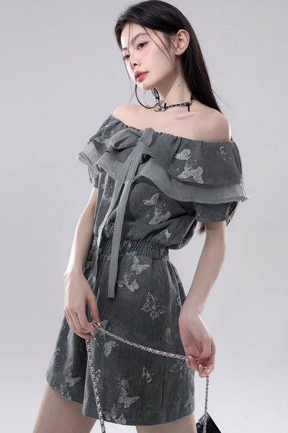 Summer Butterfly Denim Dress
