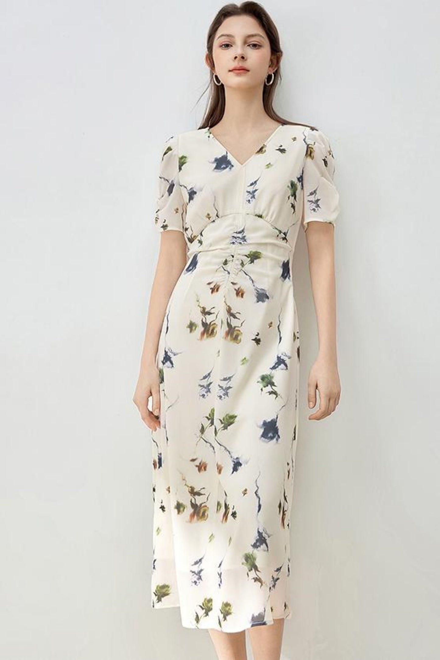Floral V-Neck A-Line Dress