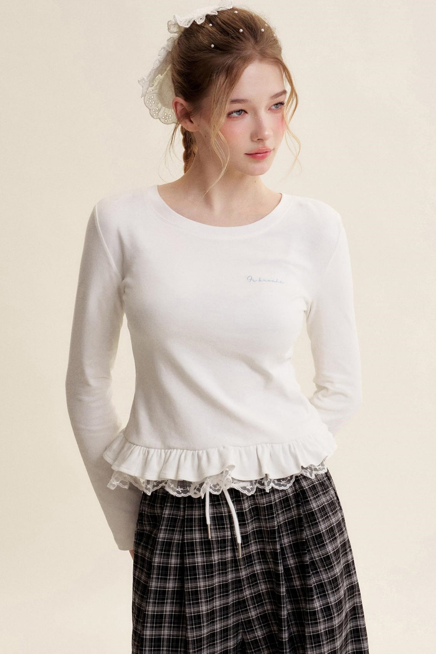 Blokette Reversible Lace Ruffle Tee