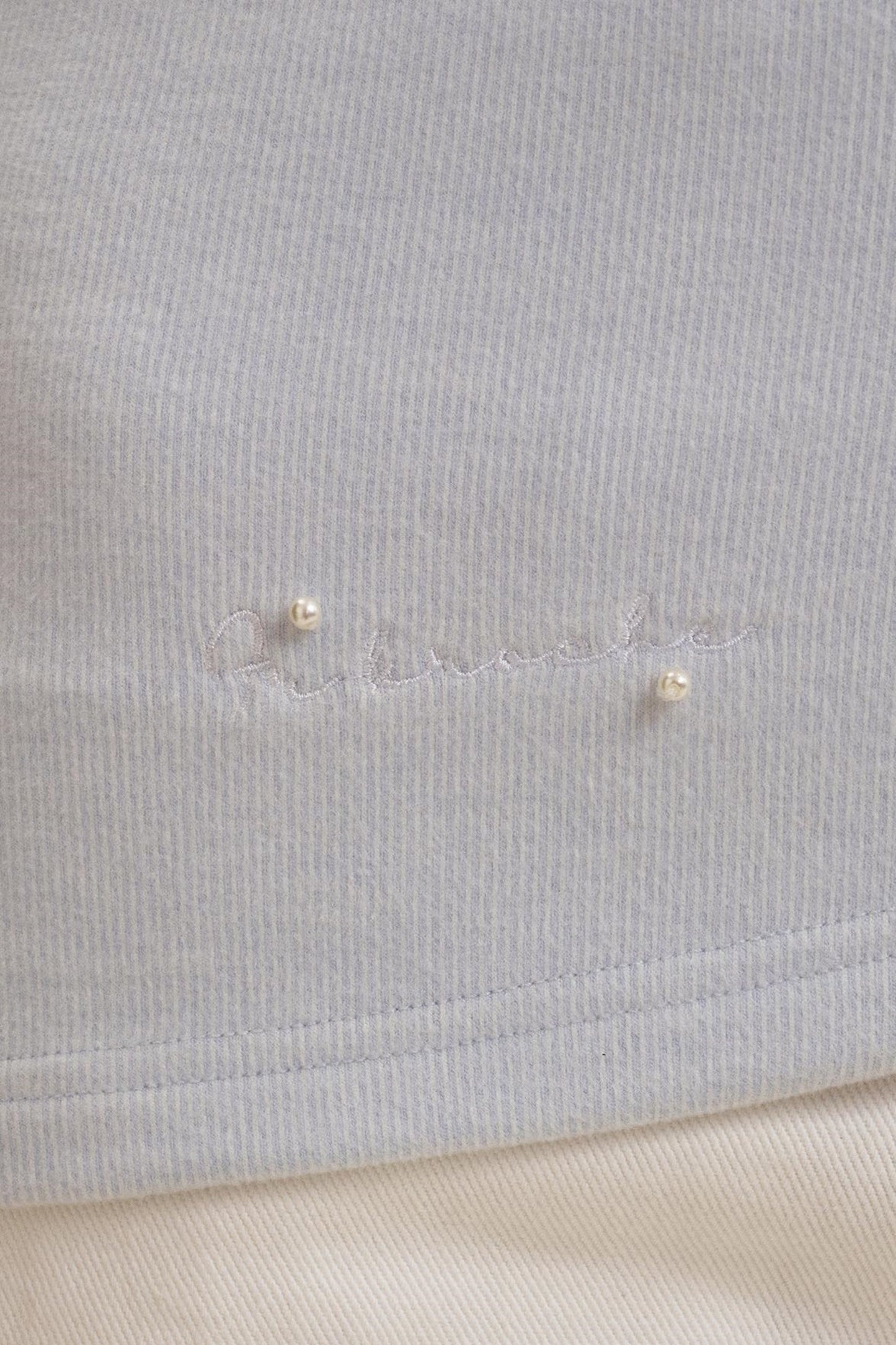 Velvet Stripe Bow Long Sleeve T-Shirt