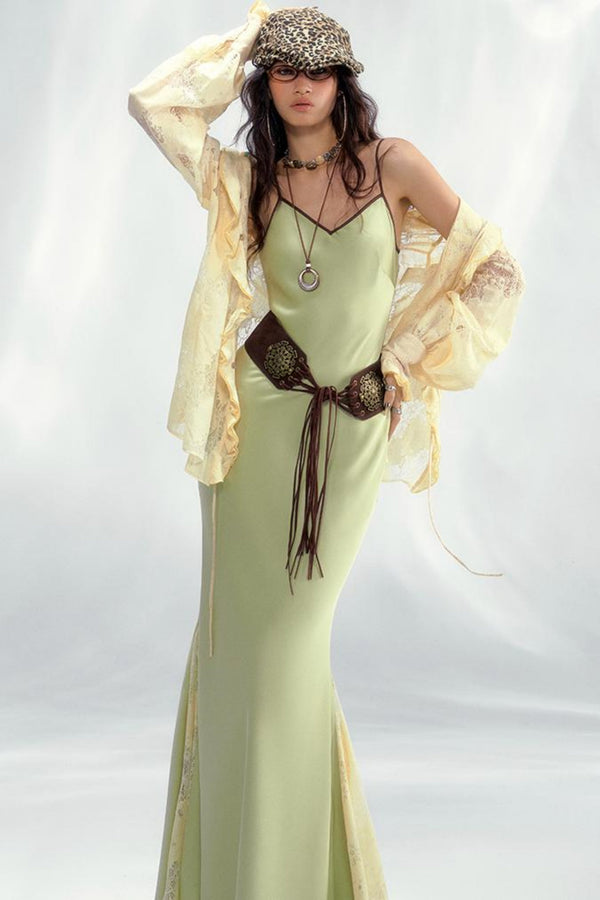 Fairy Lace Lantern Dress With Shirt Set