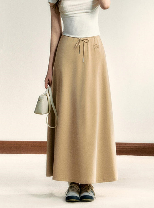 Original Basic Solid Color Knit Skirt