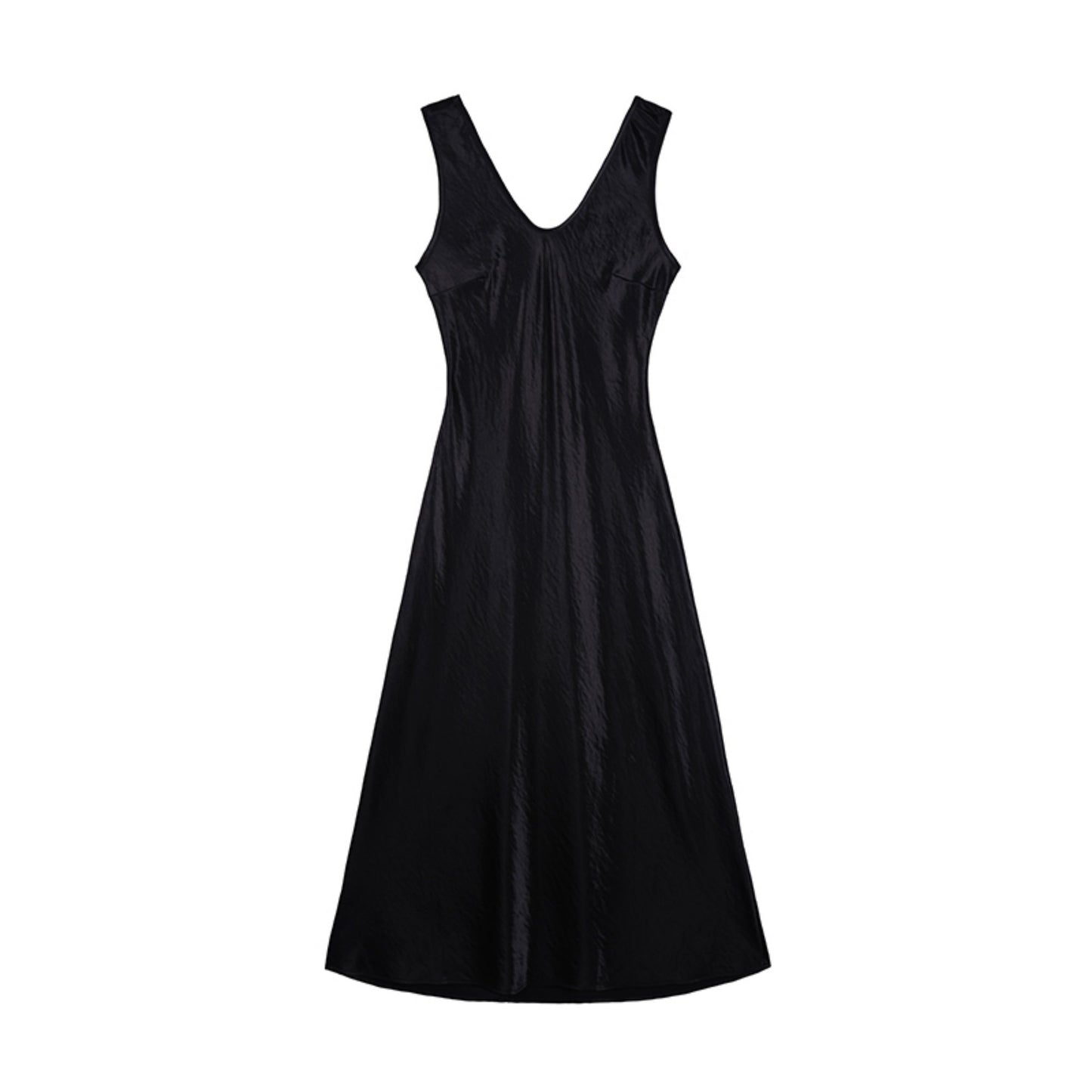 Satin Luxe Draped Midi Tank Dress