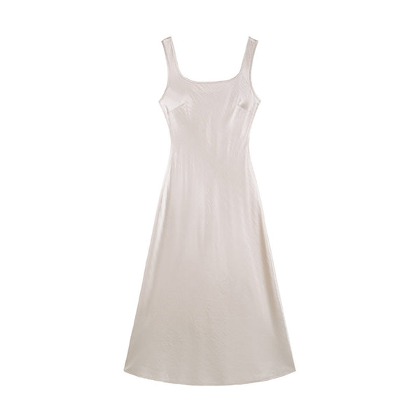 Satin Luxe Draped Midi Tank Dress