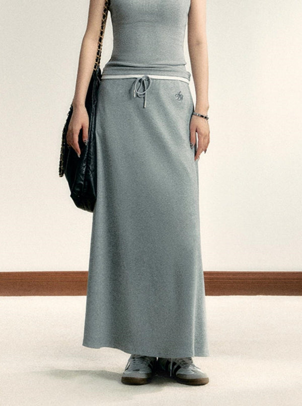 Original Basic Solid Color Knit Skirt