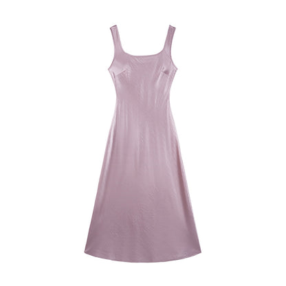 Satin Luxe Draped Midi Tank Dress