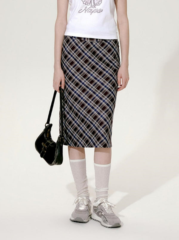 Retro A-Line Slim Hip Skirt