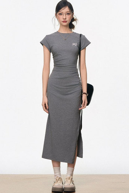 Comfy Drawstring Knit Dress