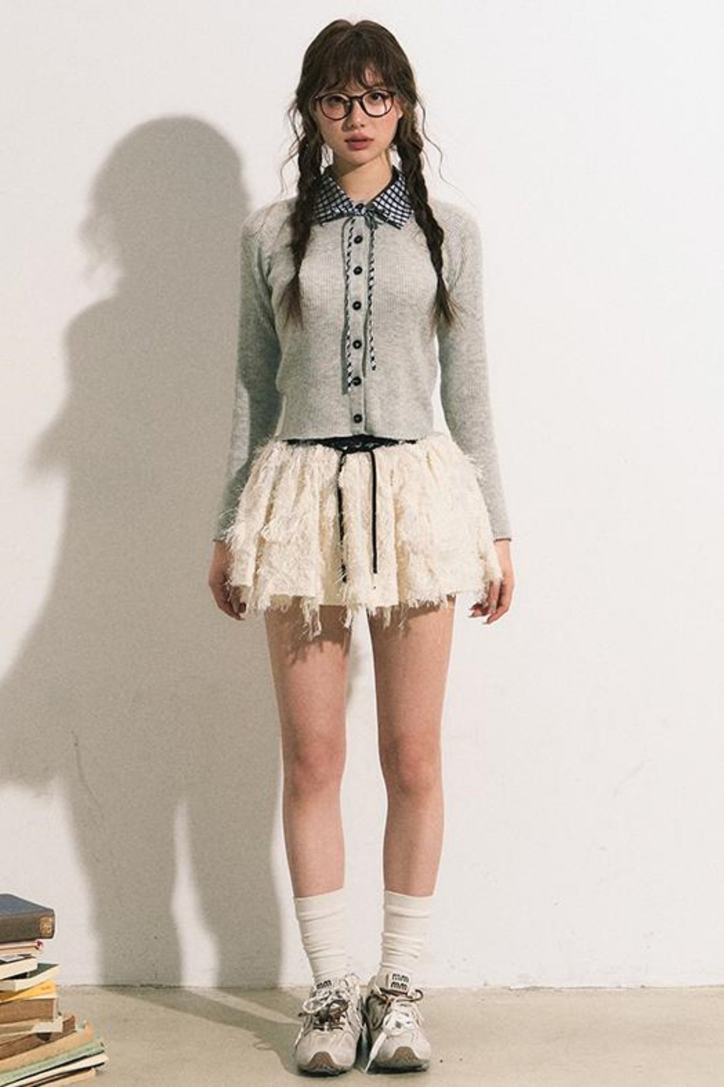 Slim Gray Knit Cardigan