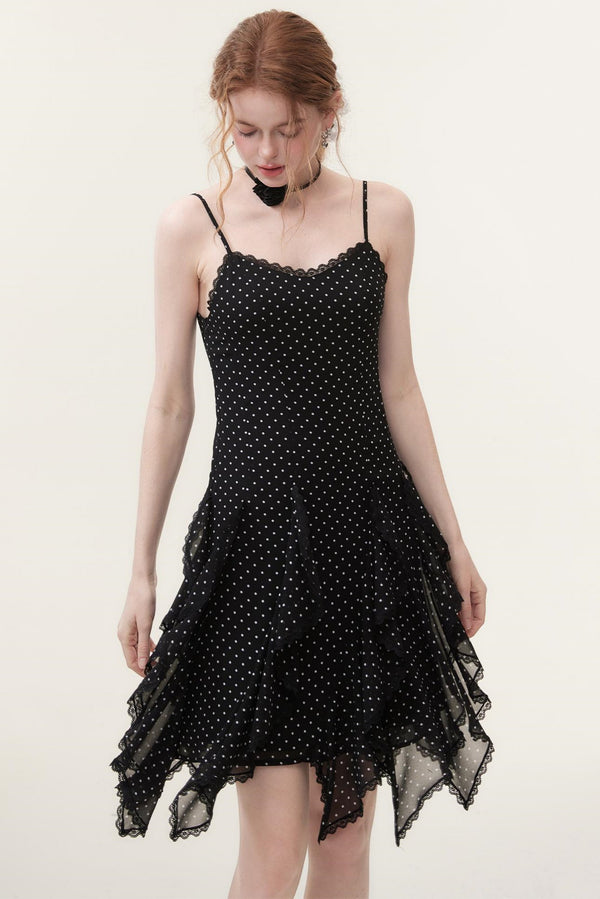Black Polka Dot Halter Dress