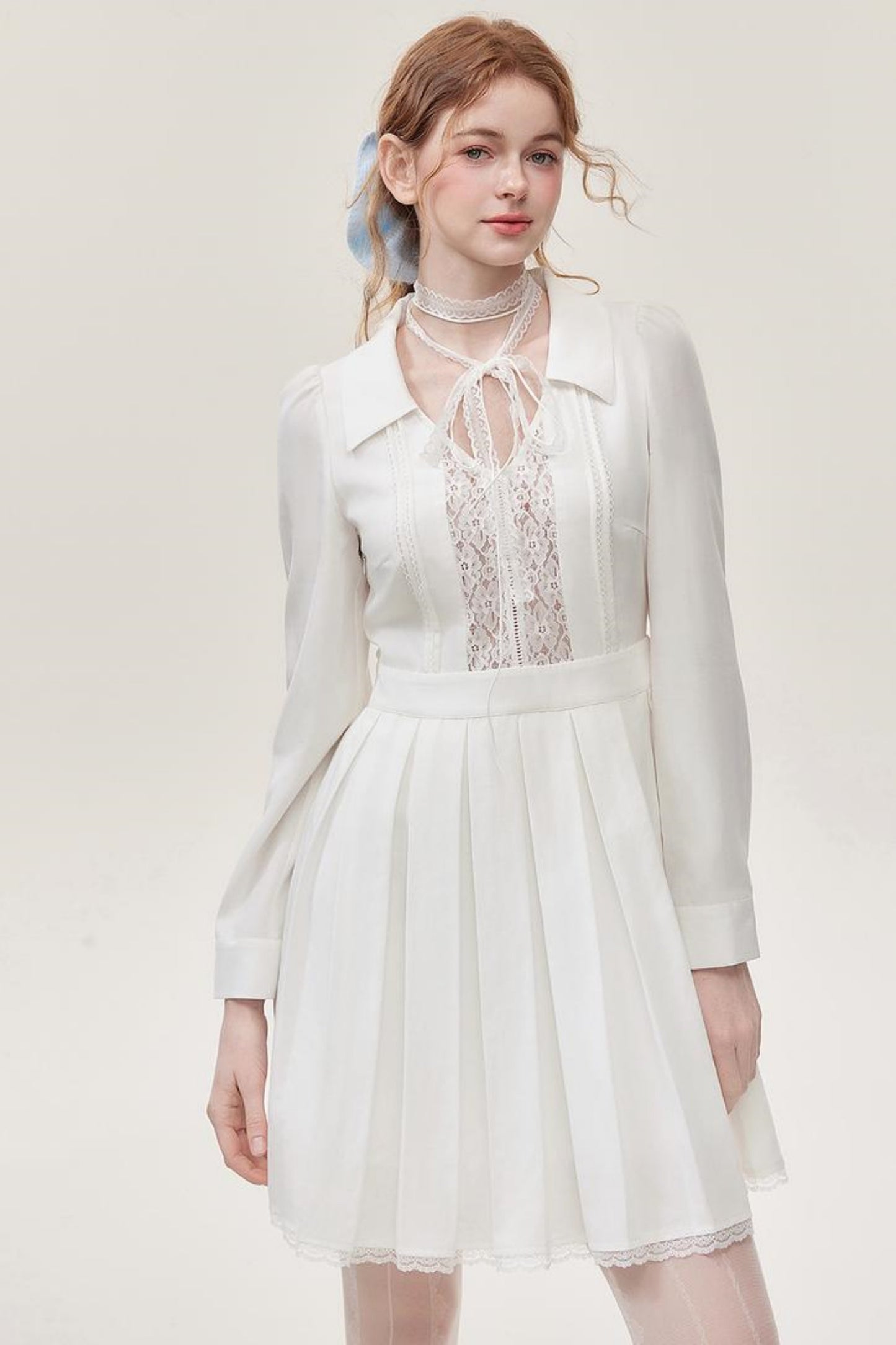 White Lace Mini Dress