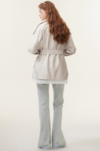 Spring Lace Trench Coat