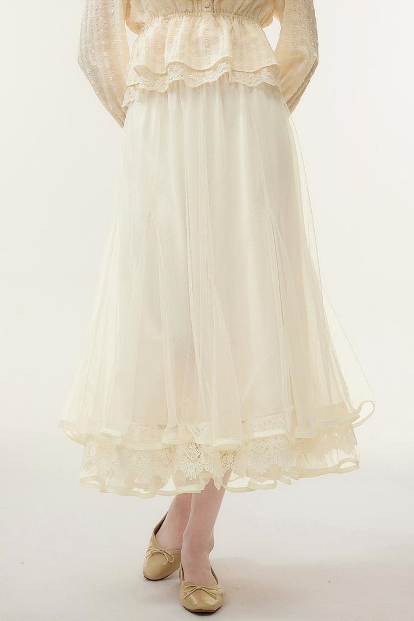 Lace Tulle Long Skirt